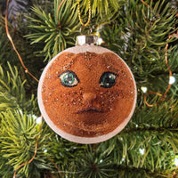 Bola de Navidad pintada a mano con gato naranja atigrado brillante (solo una disponible de cada modelo)