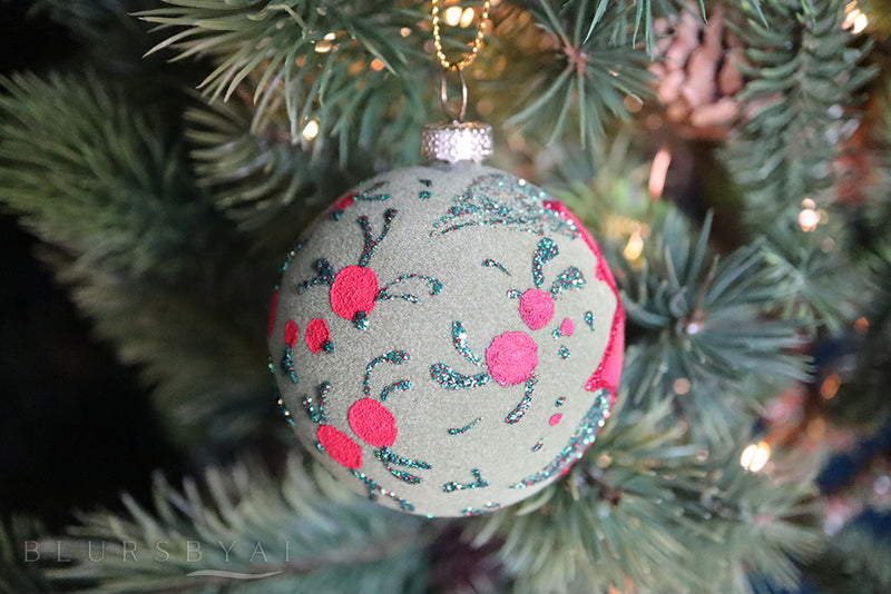 Bola de Navidad "Flor de Pascua" pintada a mano (solo una disponible de cada modelo)