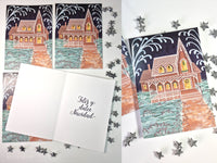 Conjunto de 9 tarjetas navideñas variadas con ilustraciones, dorados y embellecidos