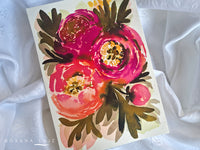 Parmenia, lámina original de flores coloridas, DIN-A5